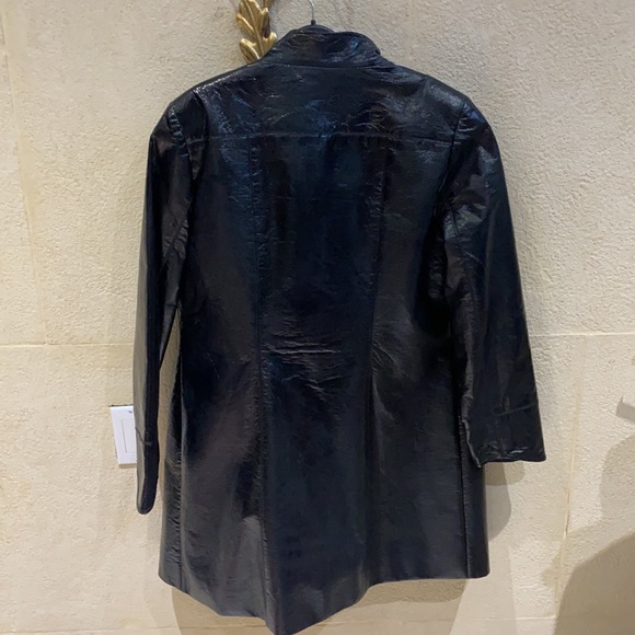 Faux leather knee length coat - Picture 5 of 6